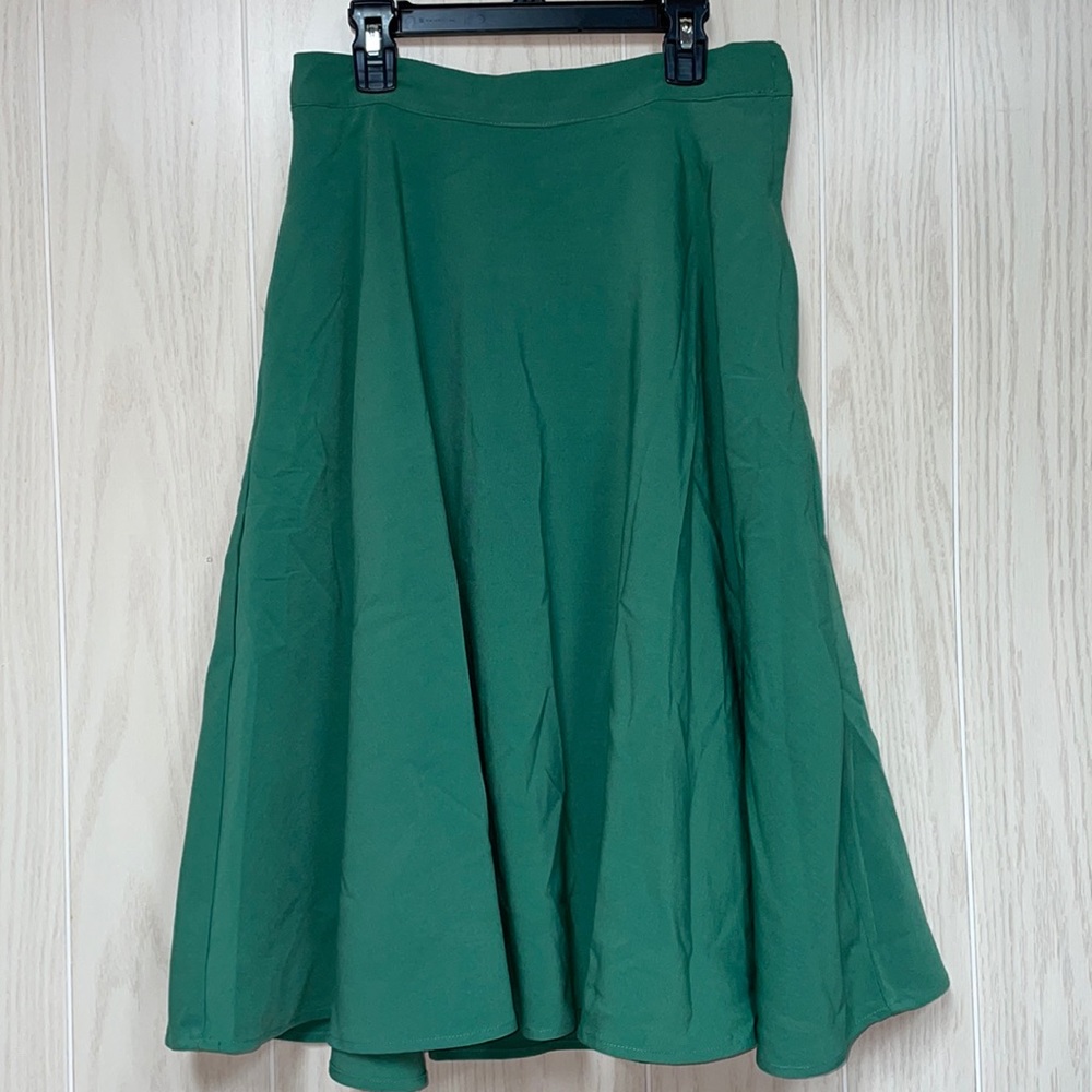 ModCloth Just This Sway Green Swing Skirt Medium